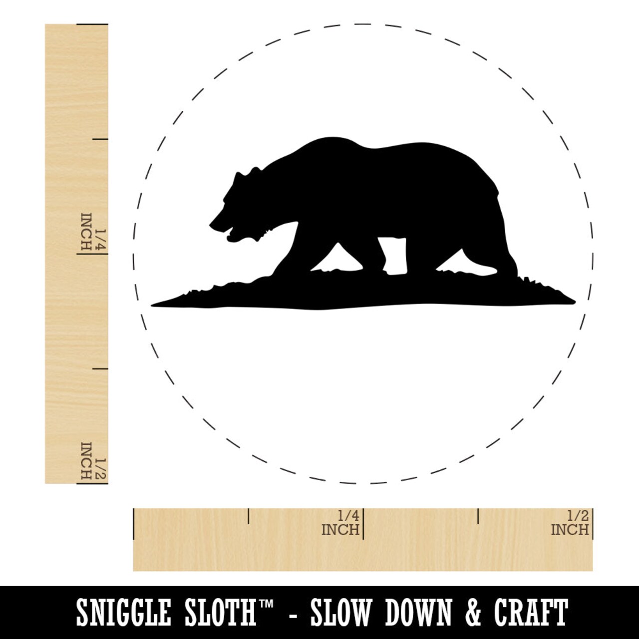 California Flag Bear Solid Self-Inking Rubber Stamp for Stamping Crafting Planners